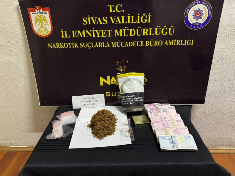Sivas'ta uyuşturucu operasyonu: 1 şüpheli tutuklandı