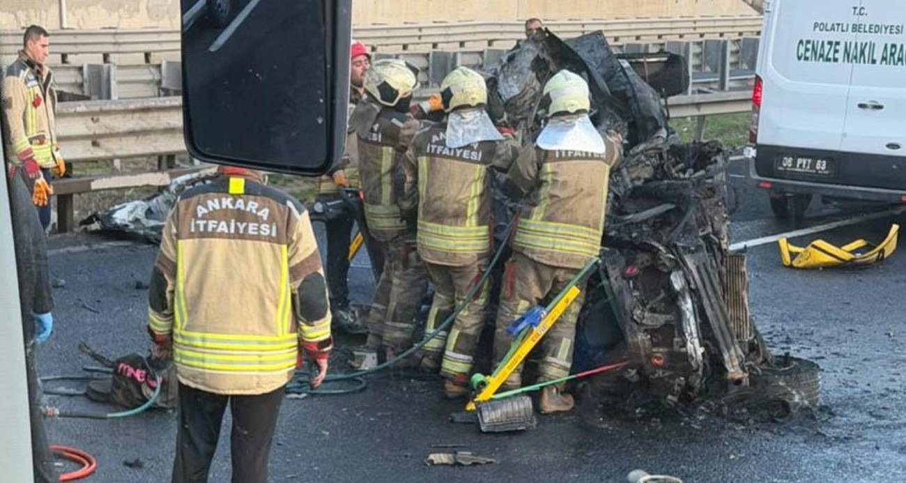 Refüje çarpıp alev alan araçtaki kişi hayatını kaybetti