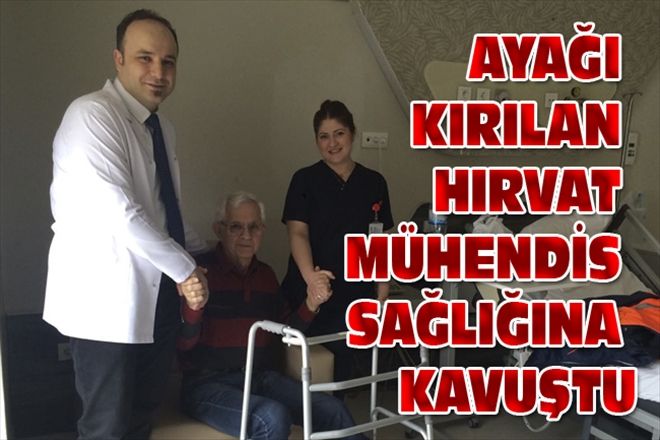 AYAĞI KIRILAN HIRVAT MÜHENDİS SAĞLIĞINA KAVUŞTU