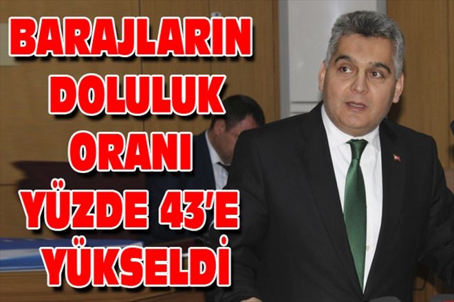 BARAJLARIN DOLULUK ORANI YÜZDE 43´E YÜKSELDİ