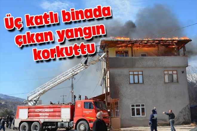 Üç katlı binada çıkan yangın korkuttu