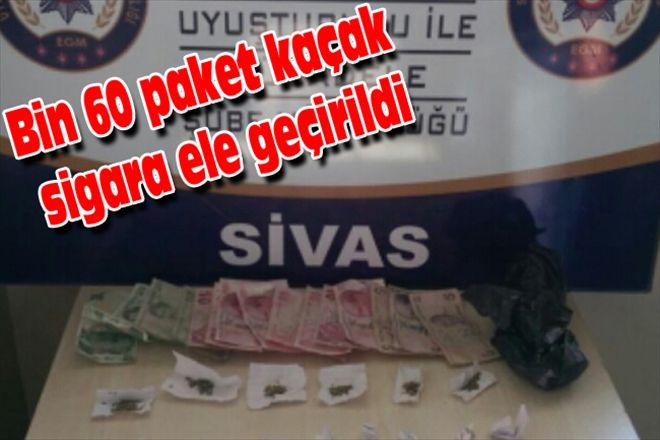 Bin 60 paket kaçak sigara ele geçirildi