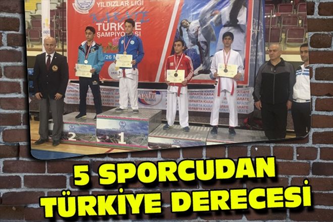 5 SPORCUDAN TÜRKİYE DERECESİ