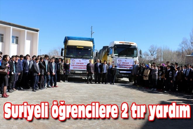 Suriyeli öğrencilere 2 tır yardım