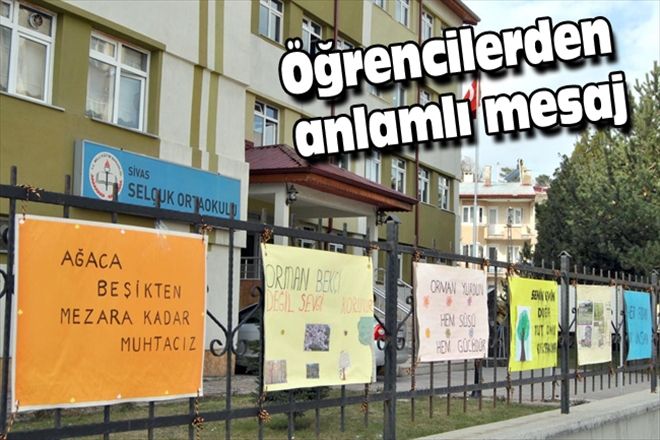 Öğrencilerden anlamlı mesaj