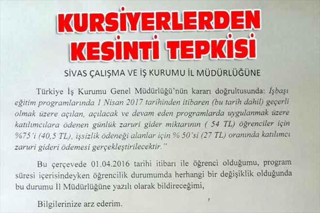 KURSİYERLERDEN KESİNTİ TEPKİSİ