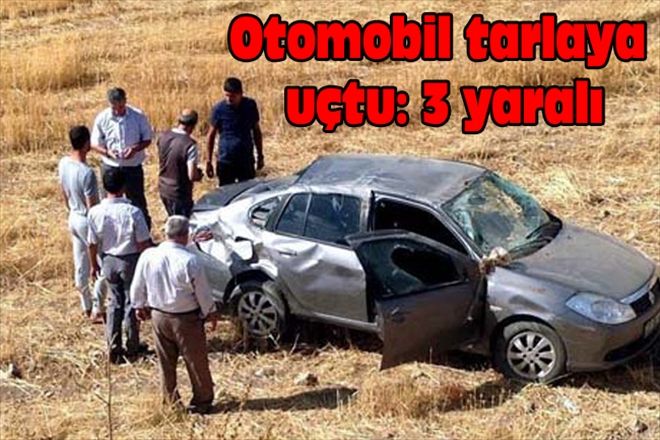 Otomobil tarlaya uçtu: 3 yaralı