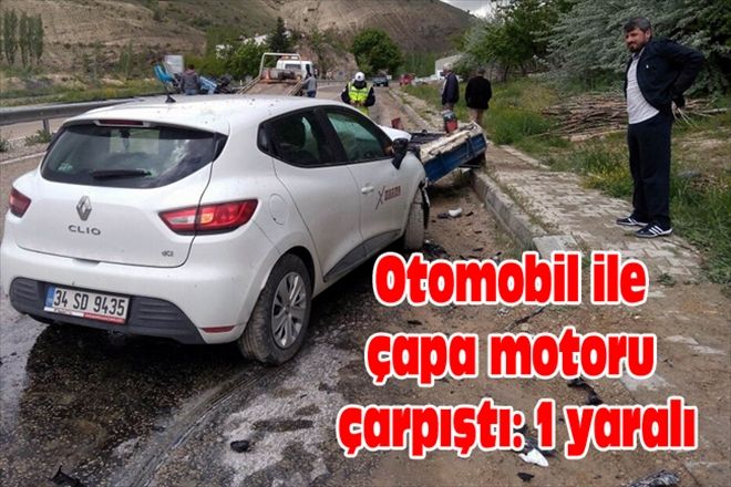Otomobil ile çapa motoru çarpıştı: 1 yaralı