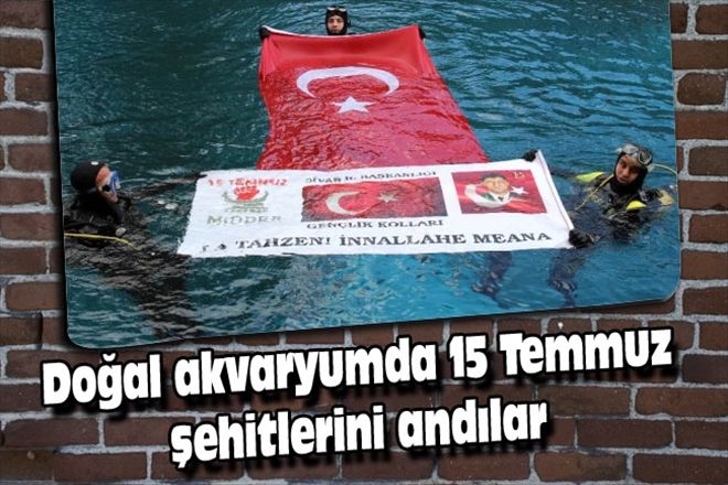 Doğal akvaryumda 15 Temmuz şehitlerini andılar 