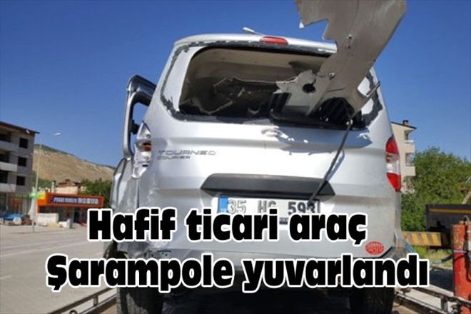 Hafif ticari araç  Şarampole yuvarlandı