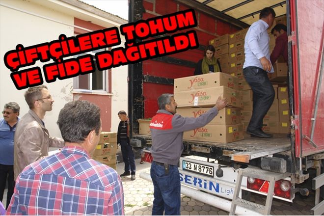 ÇİFTÇİLERE TOHUM VE FİDE DAĞITILDI