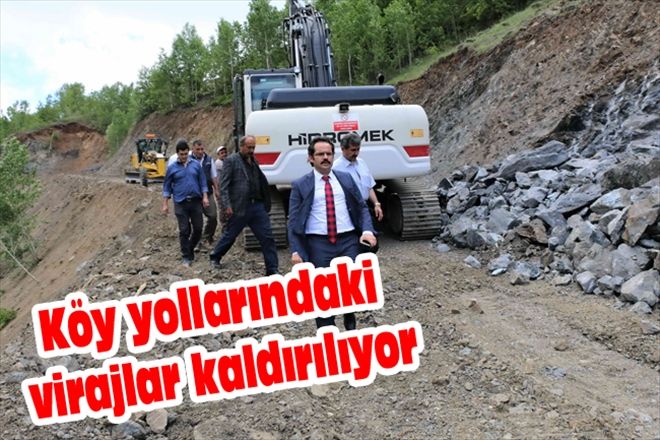 Köy yollarındaki virajlar kaldırılıyor