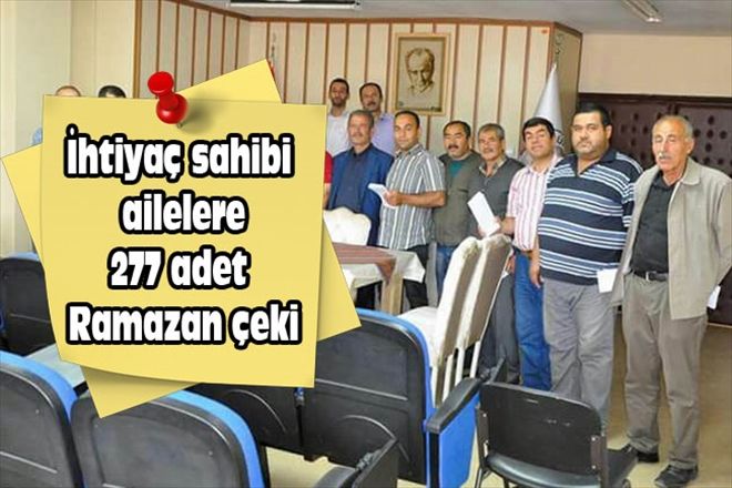 İhtiyaç sahibi ailelere 277 adet Ramazan çeki