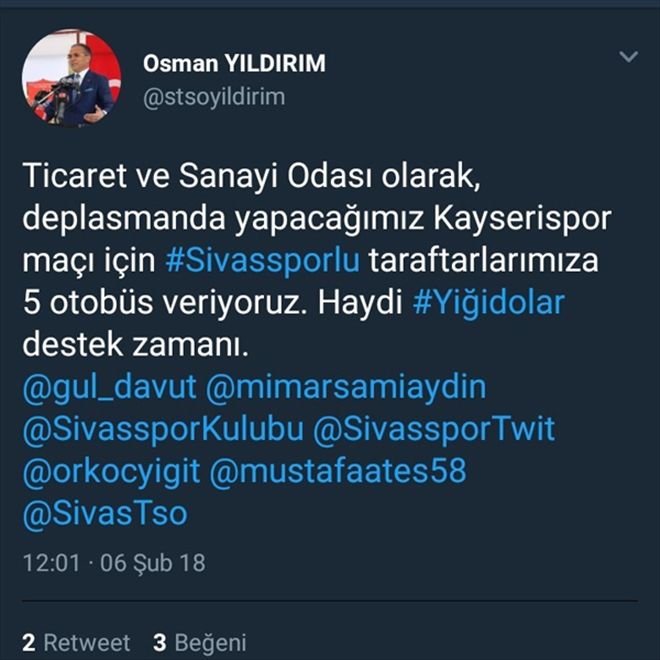 SİVASSPOR´A TSO DESTEĞİ