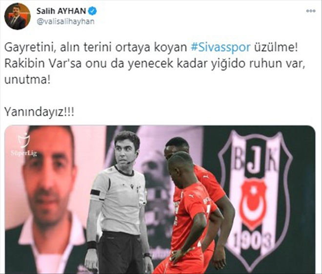 Vali Ayhan: Sivasspor´un Yanındayız