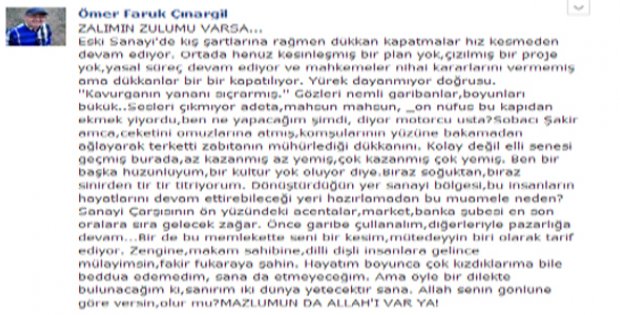 Çınargil, Başkan Ürgüp´e Çattı