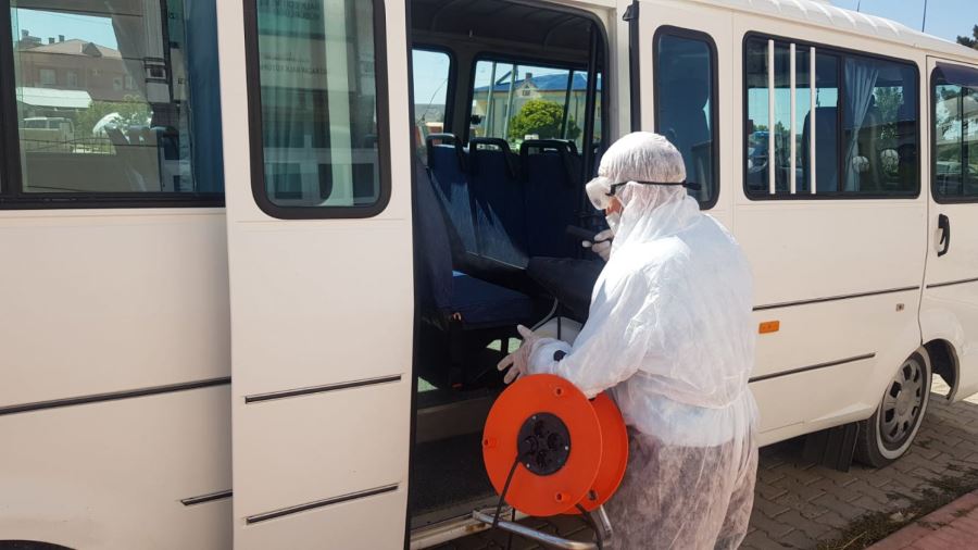Öğrenci Servisleri Dezenfekte Edildi 