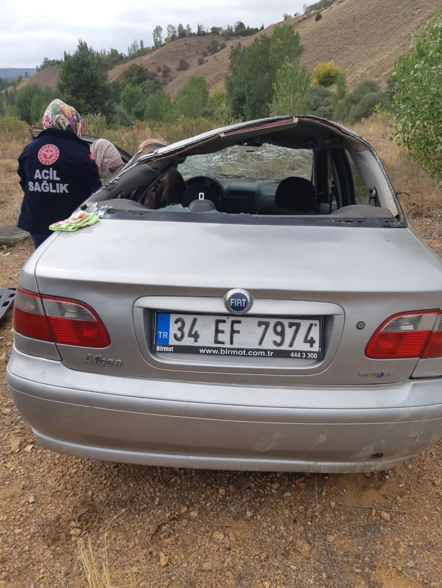 Otomobil Şarampole Devrildi: 2 Yaralı