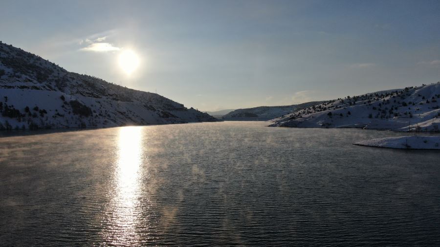 Dondurucu Soğukta Gün Batımı Görsel Ziyafet Sundu