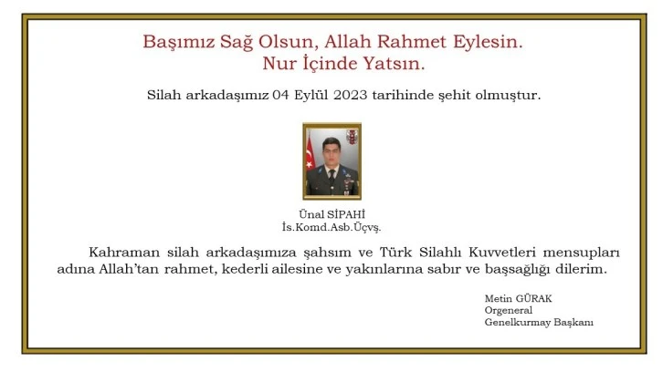 EYP Patlaması Sonucu Bir Asker Şehit Oldu