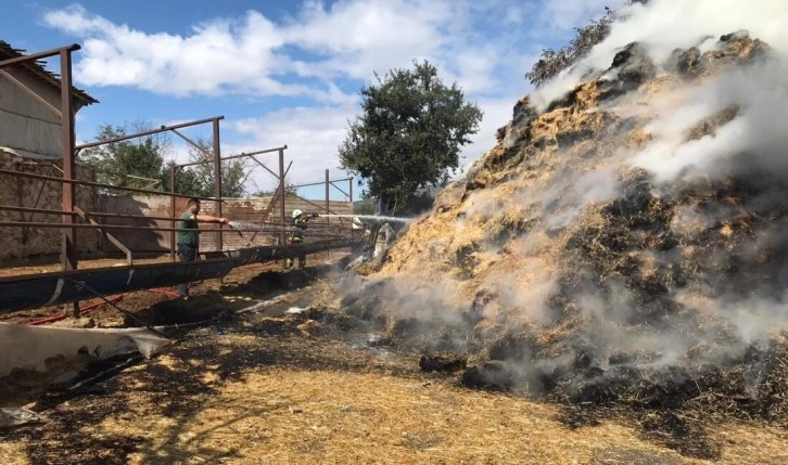 60 Ton Saman Balyası Yandı 