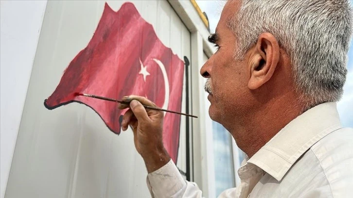 İnşaat Ustası Çizdiği Resimlerle Depremzedelerin Konteynerlerini Süslüyor