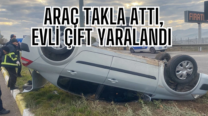  Araç Takla Attı, Evli Çift Yaralandı