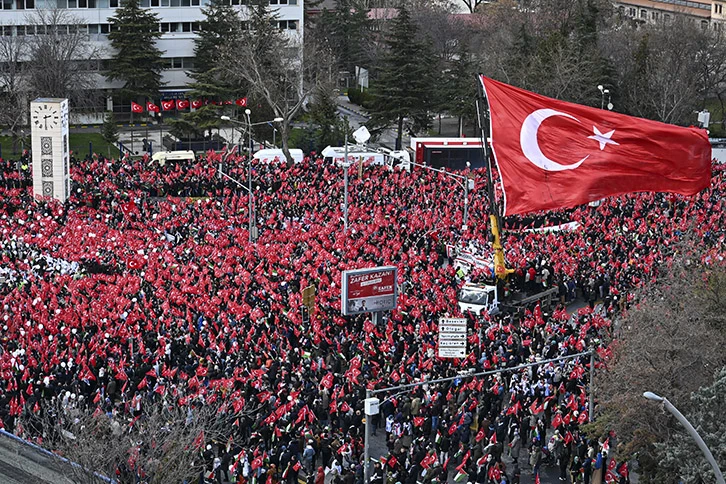 Ankara'da 'Büyük Gazze Yürüyüşü ve Mitingi' Düzenlendi 