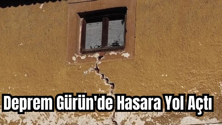 Deprem Gürün'de Hasara Yol Açtı 