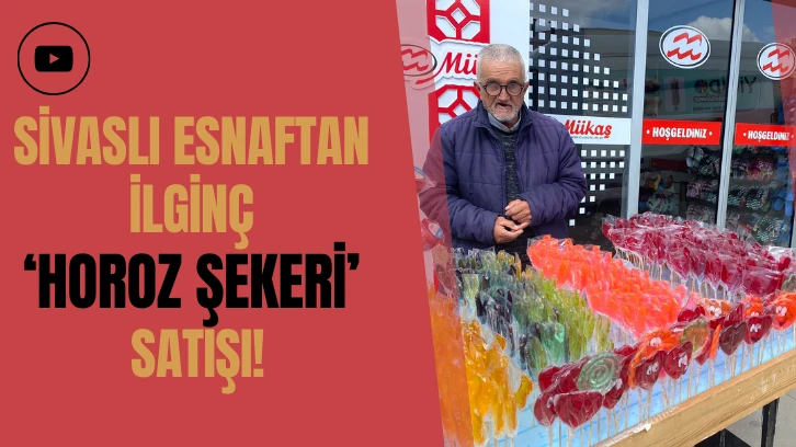 Sivaslı Esnaftan İlginç Horoz Şekeri Satışı! Horoz Sesini Taklit Ederek Satıyor! 