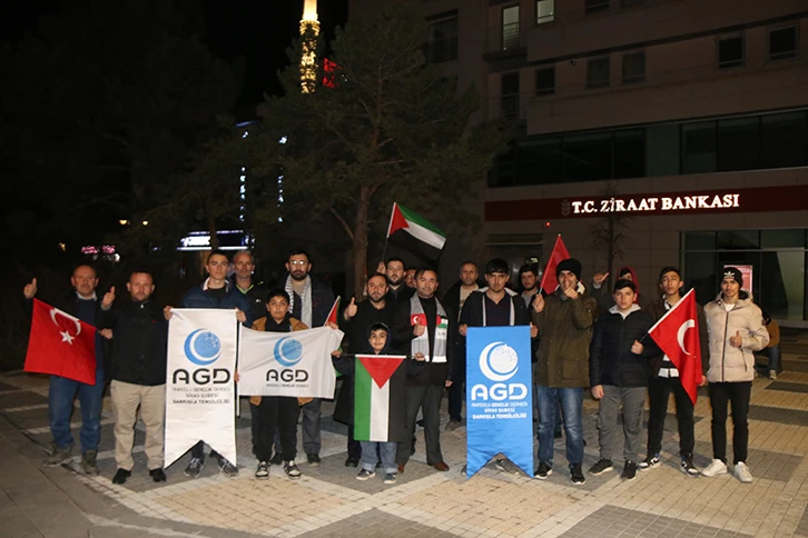 Şarkışla'da İsrail Protesto Edildi
