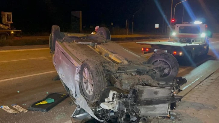 Kontrolden Çıkan Otomobil Hurdaya Döndü 