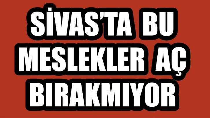 Sivas'ta Bu Meslekler Aç Bırakmıyor! Tıkla Öğren  