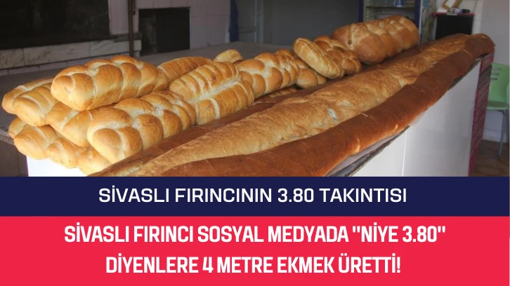 Sivaslı Fırıncı Sosyal Medyada 'Niye 3.80' Diyenlere 4 Metre Ekmek Üretti! 