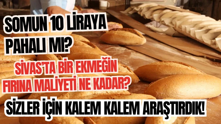 Somun 10 Liraya Pahalı Mı? Sivas’ta Bir Ekmeğin Fırına Maliyeti Ne Kadar? Sizler İçin Kalem Kalem Araştırdık!