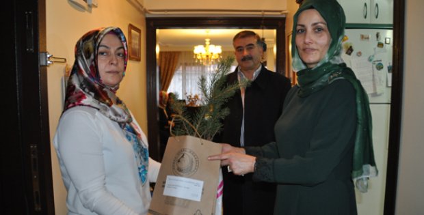 Eşi için okuttuğu mevlitte helva yerine çam fidanı dağıttı