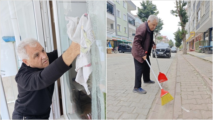 Evdeki temizlik alışkanlığını sokağa taşıdı