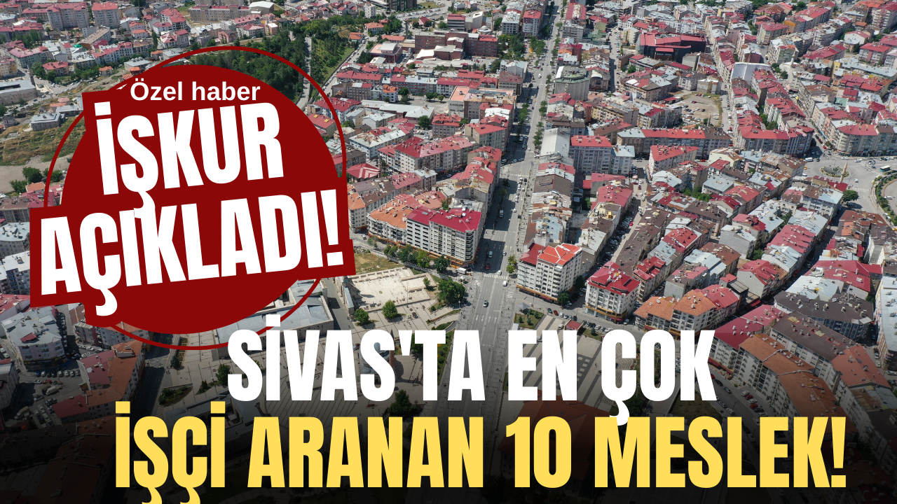 İŞKUR açıkladı! Sivas'ta en çok işçi aranan 10 meslek!