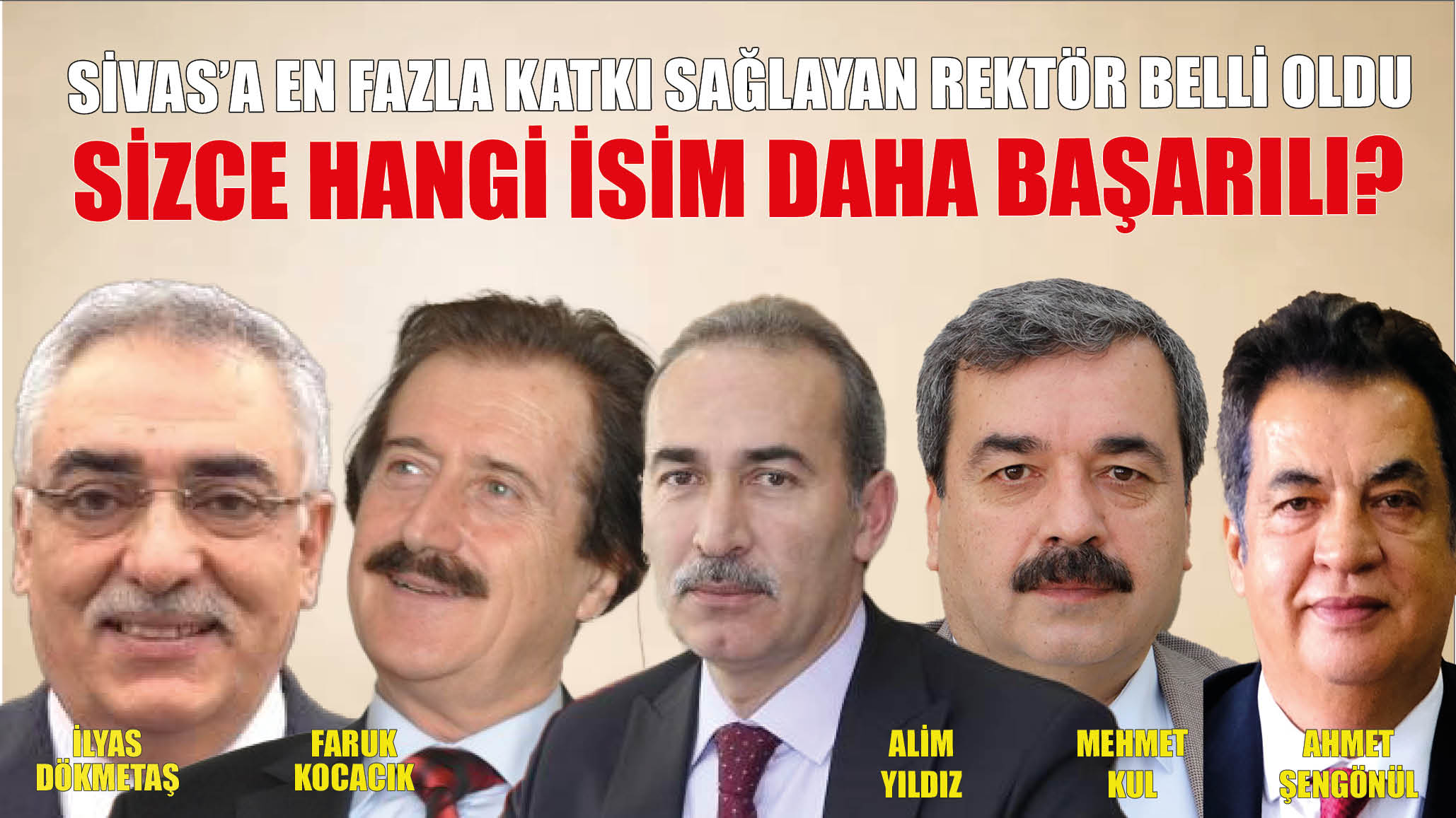 Sivas’a En Fazla Katkı Sağlayan Rektör Belli Oldu! Sizce Hangi İsim Daha Başarılı?
