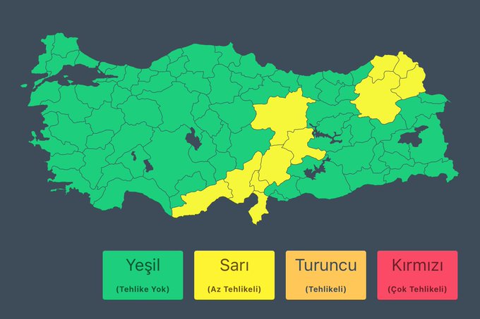 Sivas'a sarı kodlu uyarı!