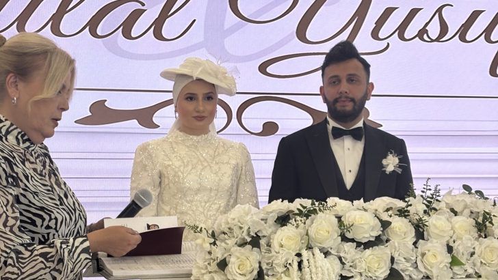 Heybet ve Sevim ailelerinin mutlu günü