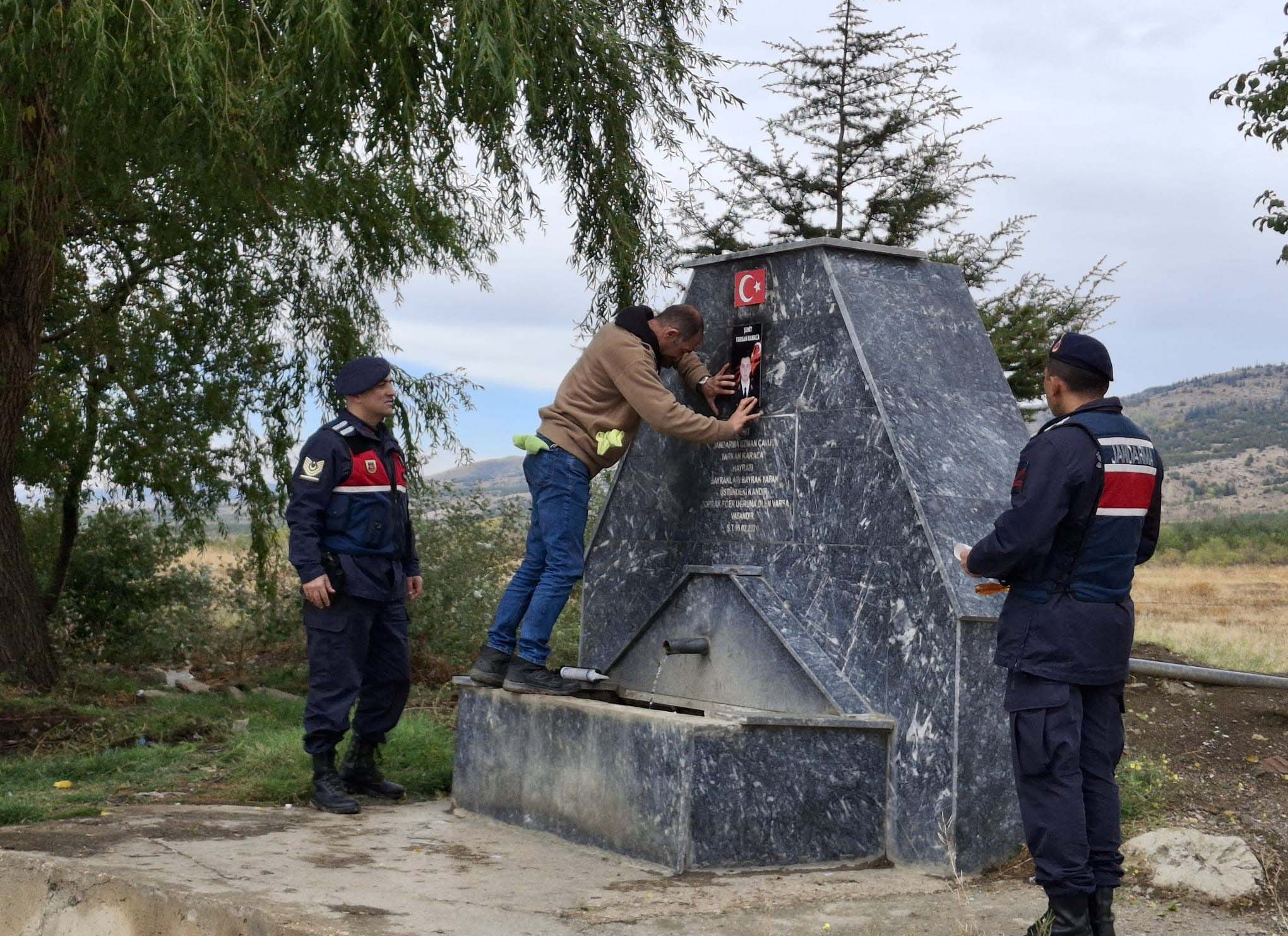 Şehit adına yapılan çeşme tahrip edildi