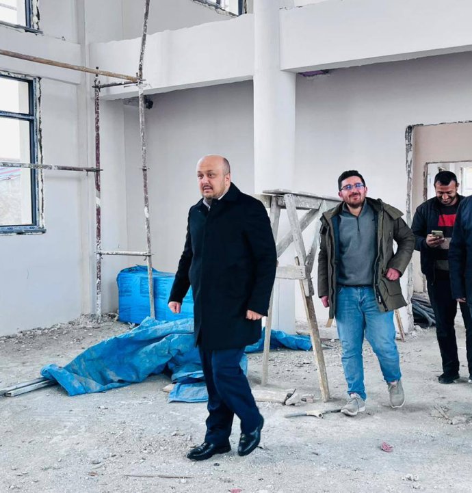 Cami inşaatında çalışmalar devam ediyor