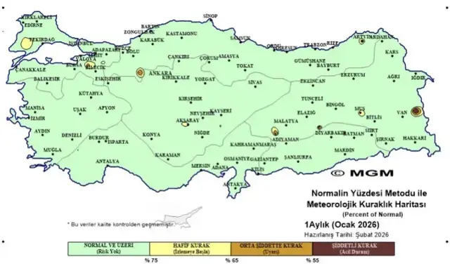 Harita Güncellendi, İşte Sivas'ın Kuraklık Durumu