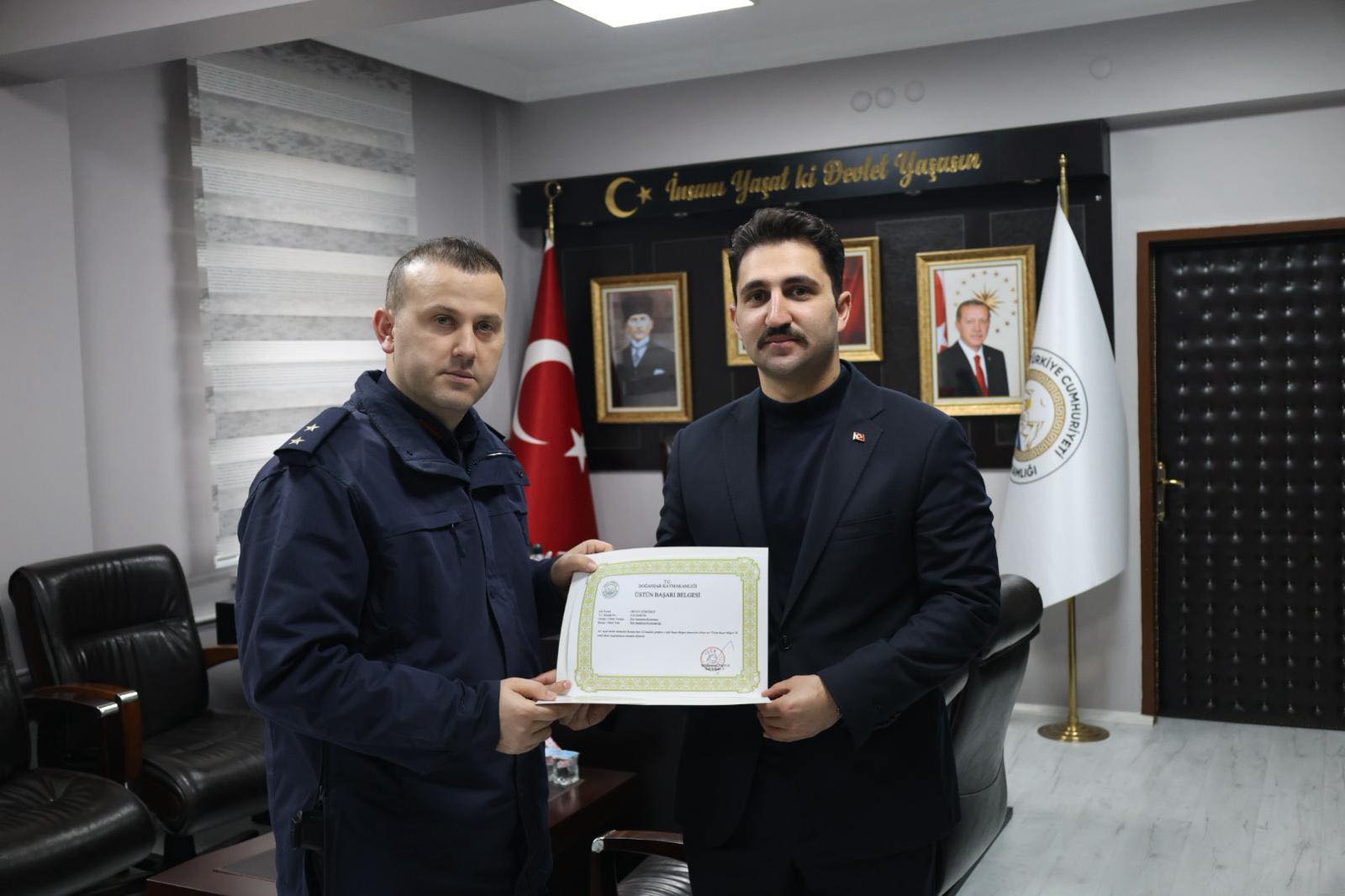 “Üstün Başarı Belgesi” ile ödüllendirdi