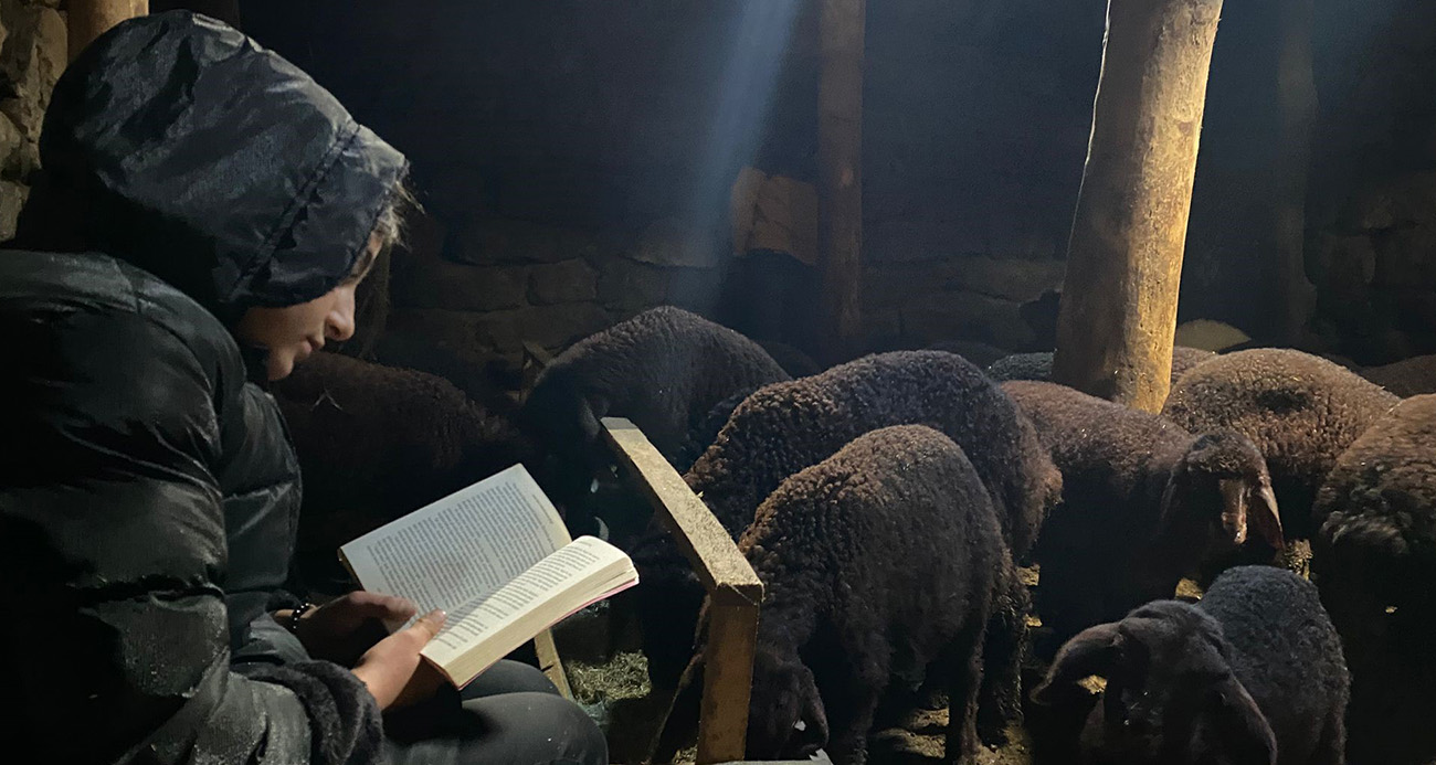 Gündüz hayvan bakıyor gece hayalleri için çalışıyor