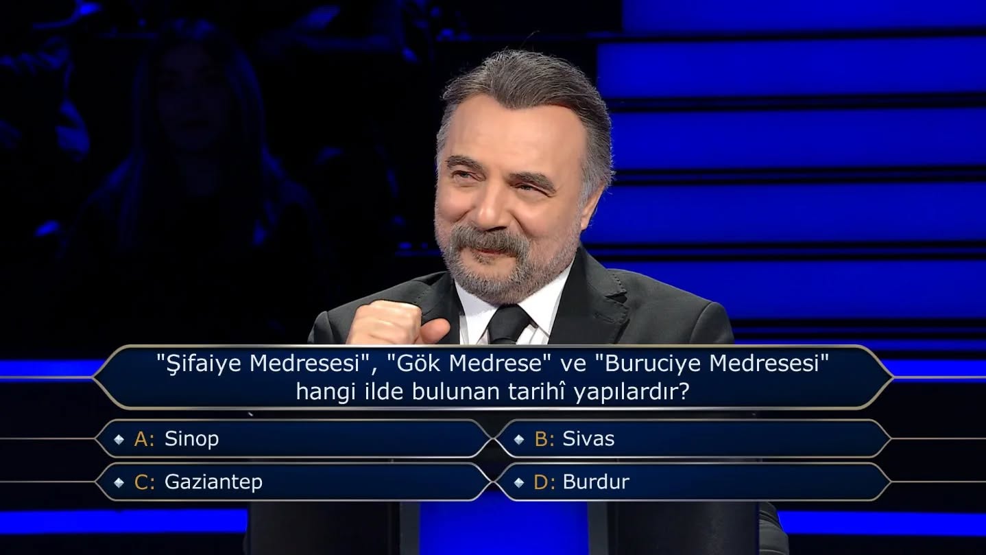 Kim Milyoner Olmak İster’de 100 bin liralık Sivas sorusu!