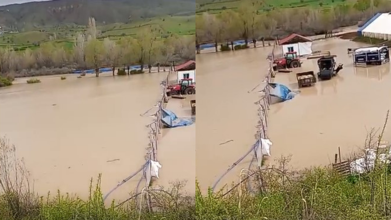 Karayakup köyü suya gömüldü: Tarlalar ve araçlar zarar gördü