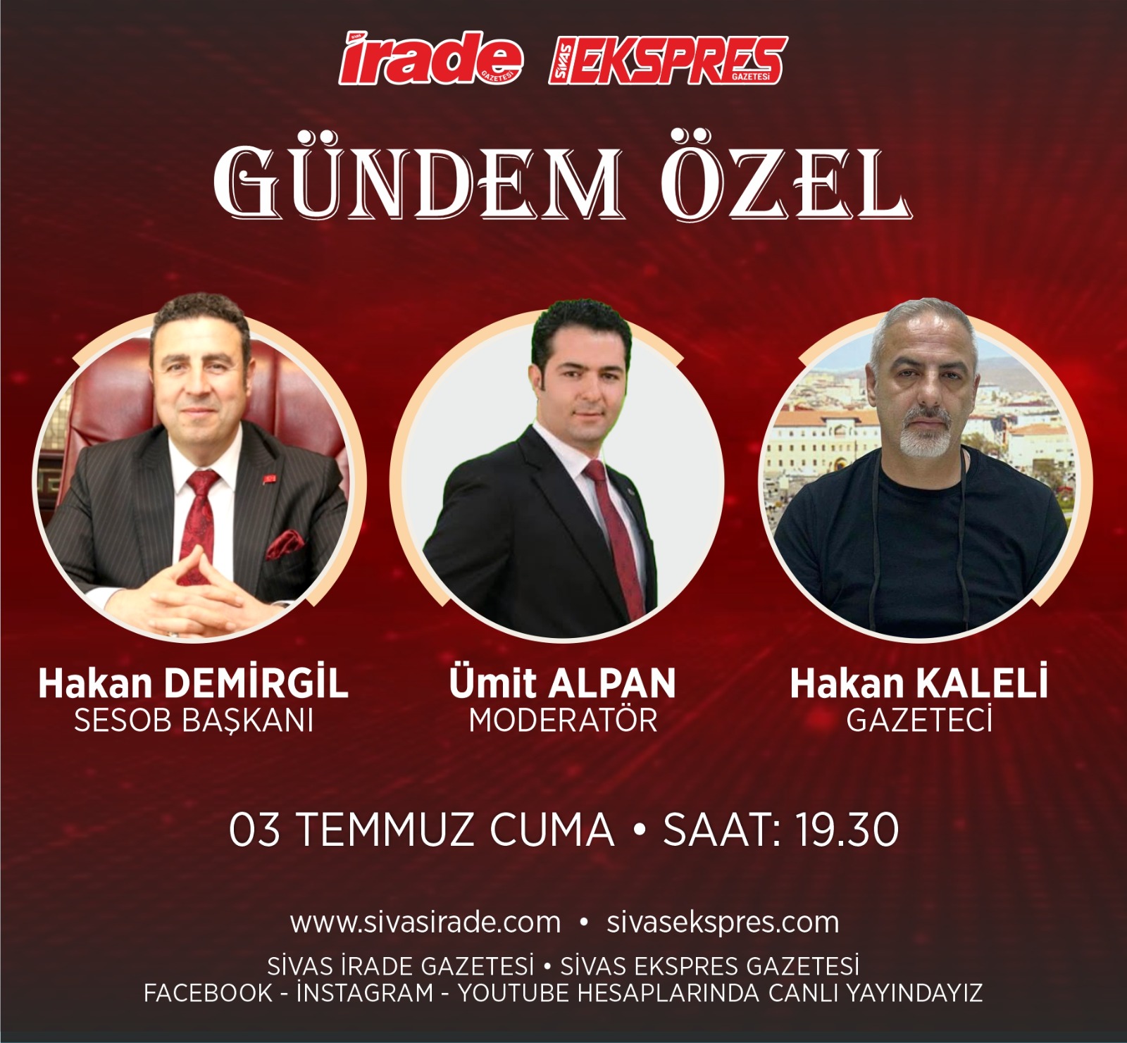 SESOB Başkanı Demirgil, “Gündem Özel” programının konuğu olacak