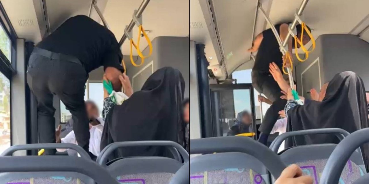 Halk otobüsü ringe döndü: Yolcular araya girdi